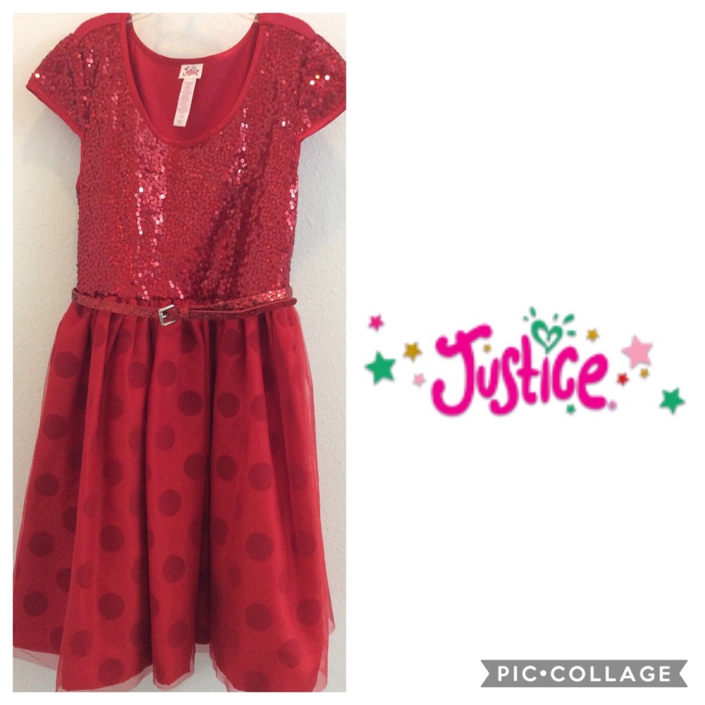 Girls red sparkly dress